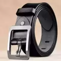 Long Lasting Black Artificial Leather Belt For Men